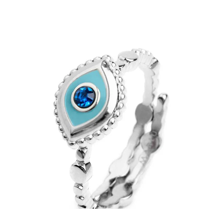 Marlù | Anello con occhio con zircone blu