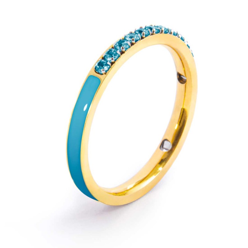 Marlù | Anello con zirconi e smalto