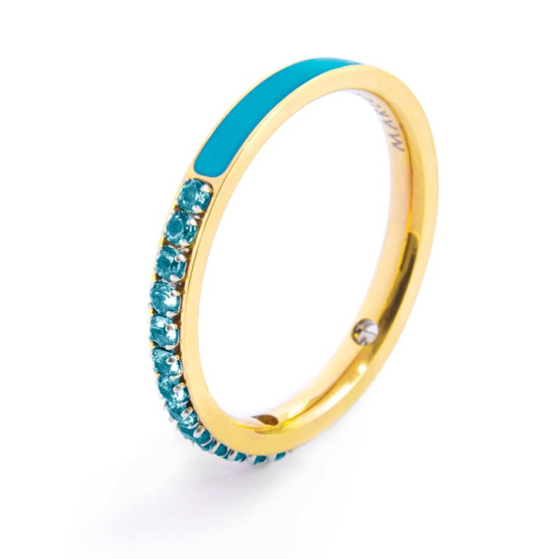 Marlù | Anello con zirconi e smalto
