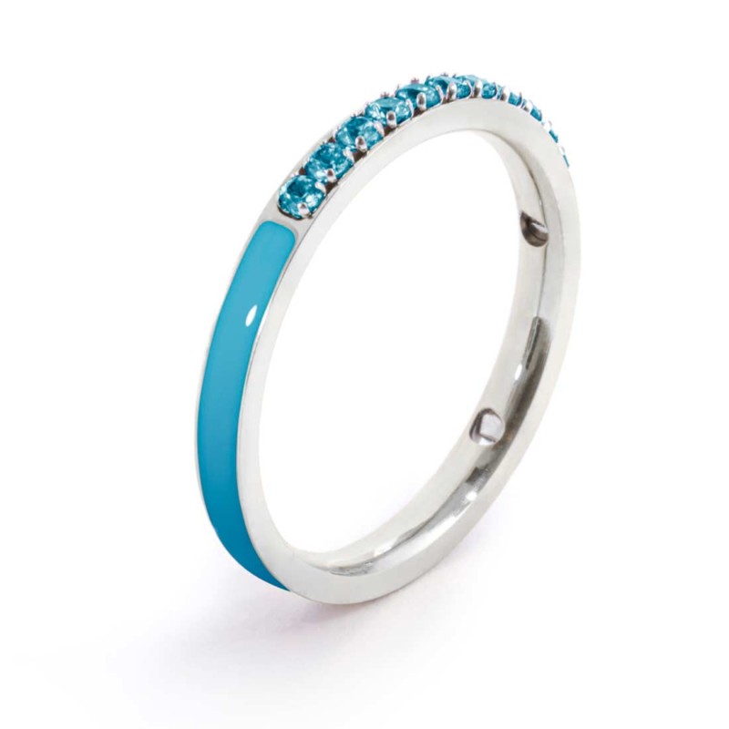 Marlù | Anello con zirconi e smalto