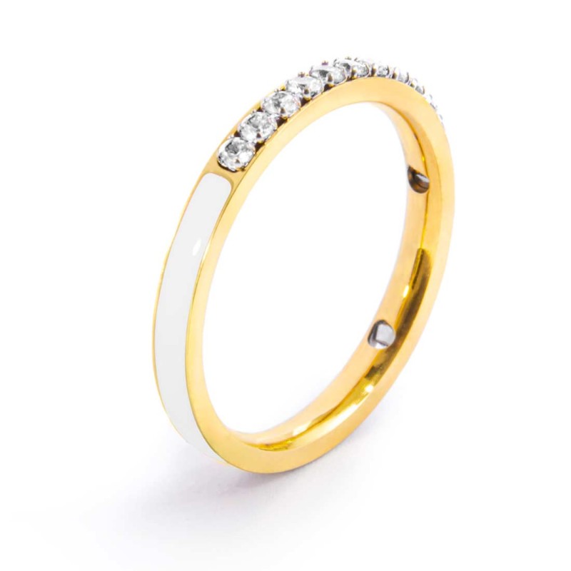 Marlù | Anello con zirconi e smalto