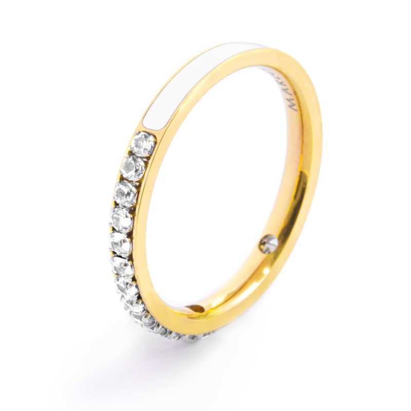 Marlù | Anello con zirconi e smalto