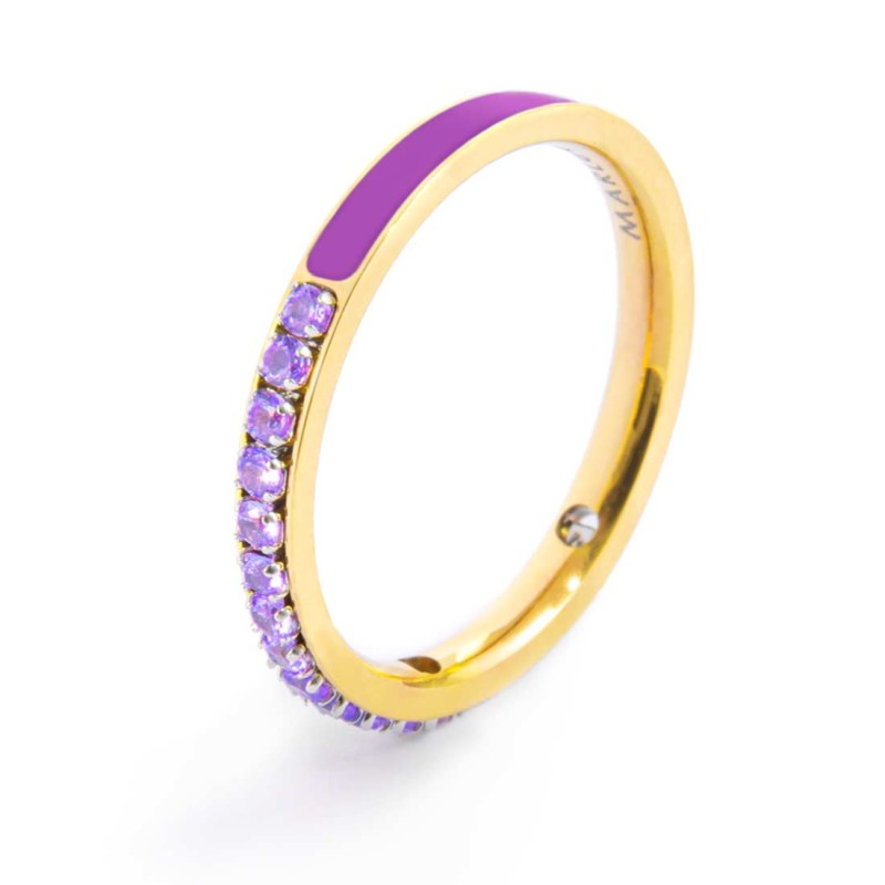 Marlù | Anello con zirconi e smalto