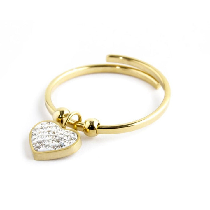 Marlù | Anello cuore cristalli pendente