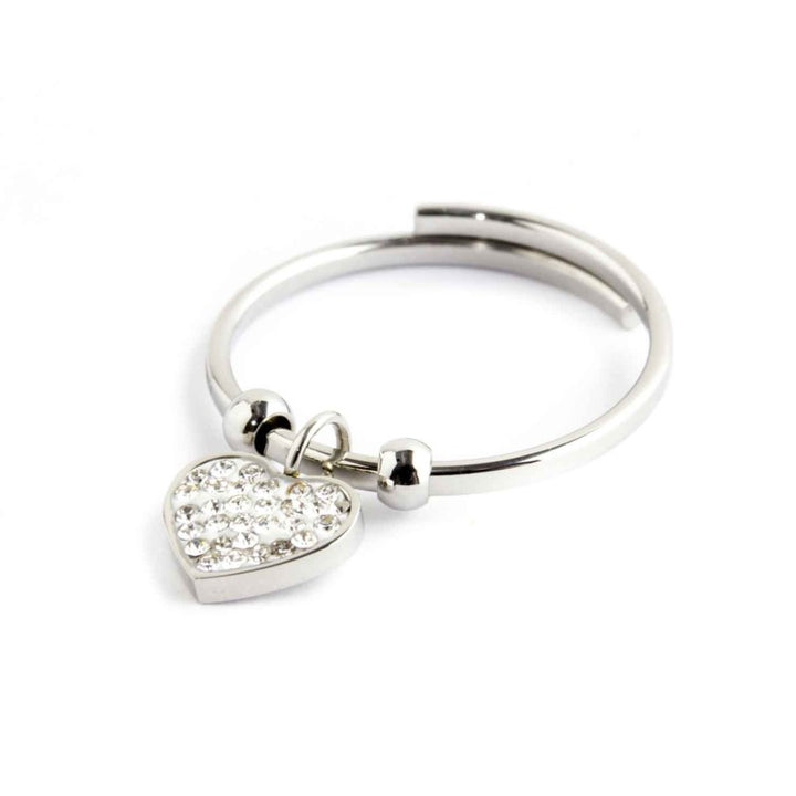 Marlù | Anello cuore cristalli pendente