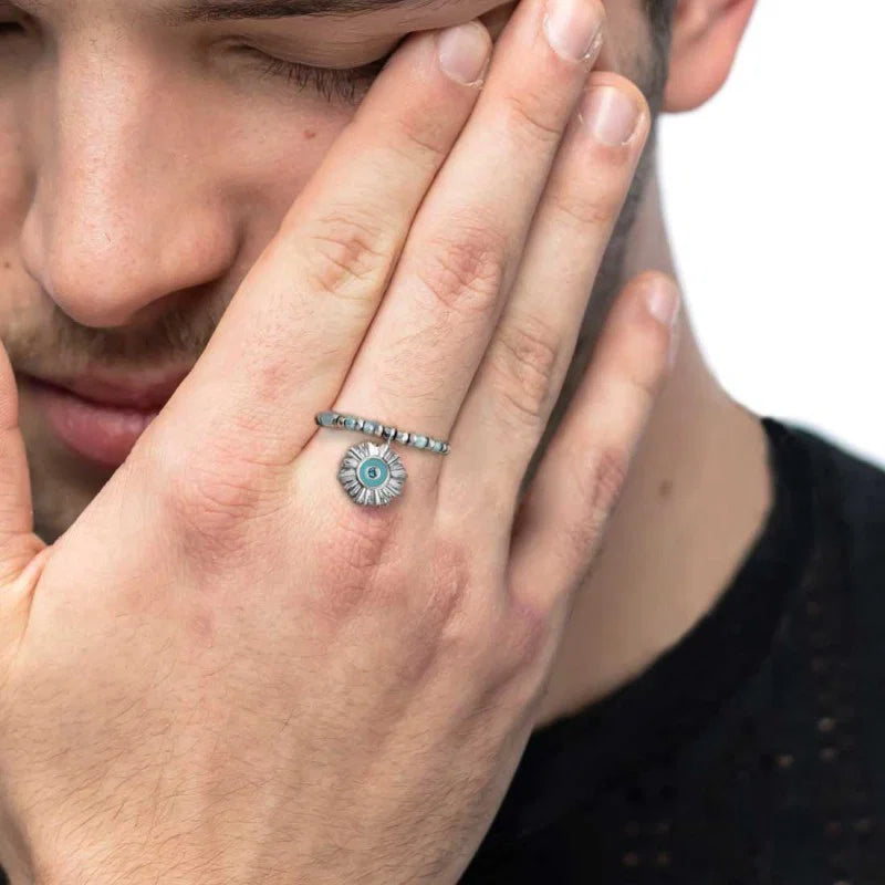 Marlù |Anello elastico con sole pendente