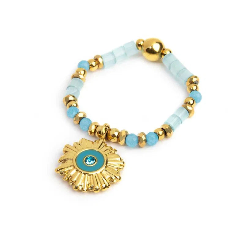 Marlù |Anello elastico con sole pendente