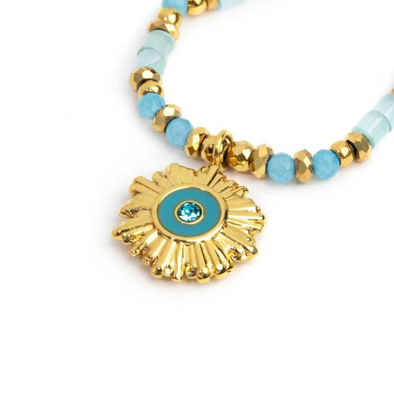 Marlù |Anello elastico con sole pendente