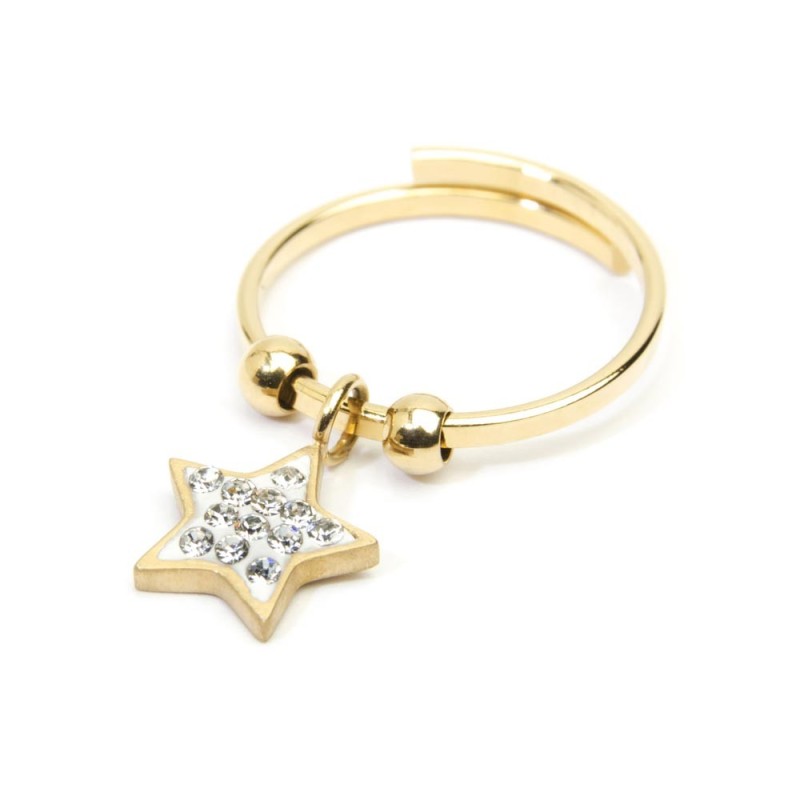 Marlù | Anello stella con cristalli pendente