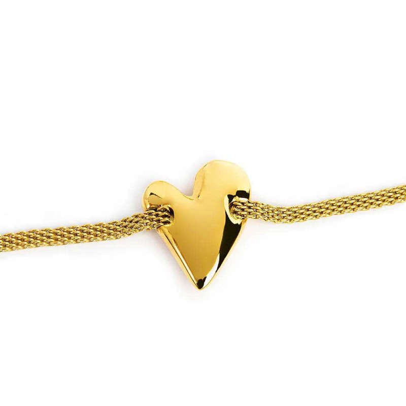 Marlù | Bracciale catena mesh con cuore irregolare