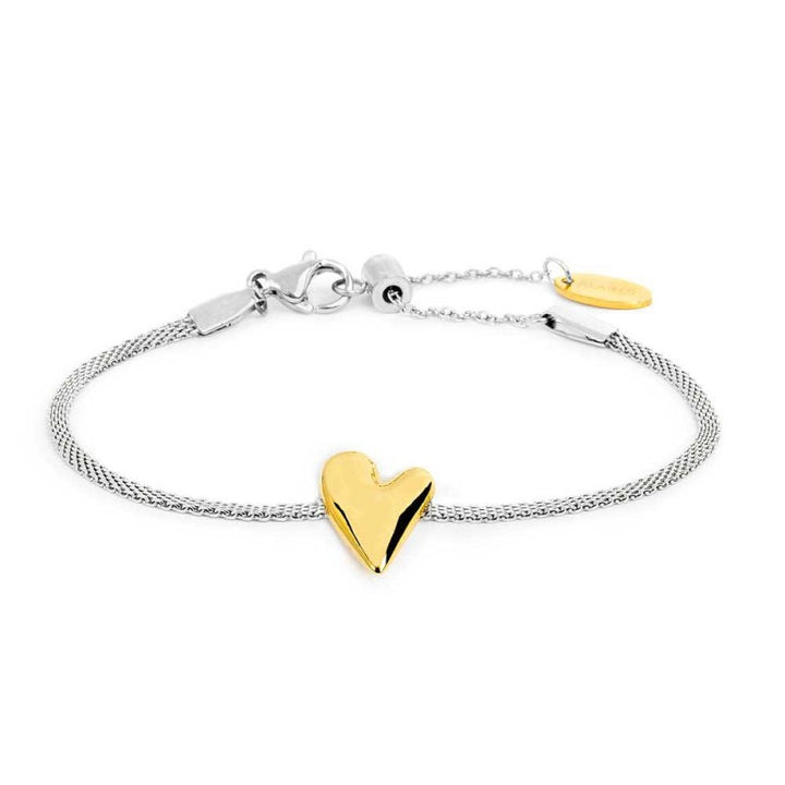 Marlù | Bracciale catena mesh con cuore irregolare