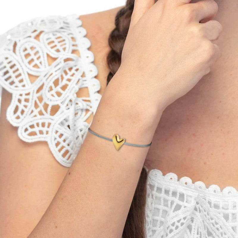 Marlù | Bracciale catena mesh con cuore irregolare