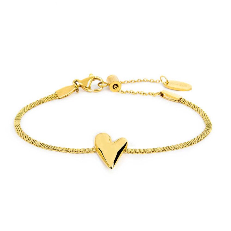Marlù | Bracciale catena mesh con cuore irregolare