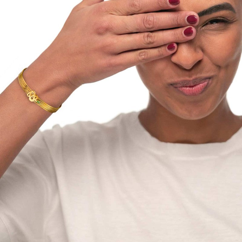 Marlù | Bracciale catena multifilo con serpente e zircone