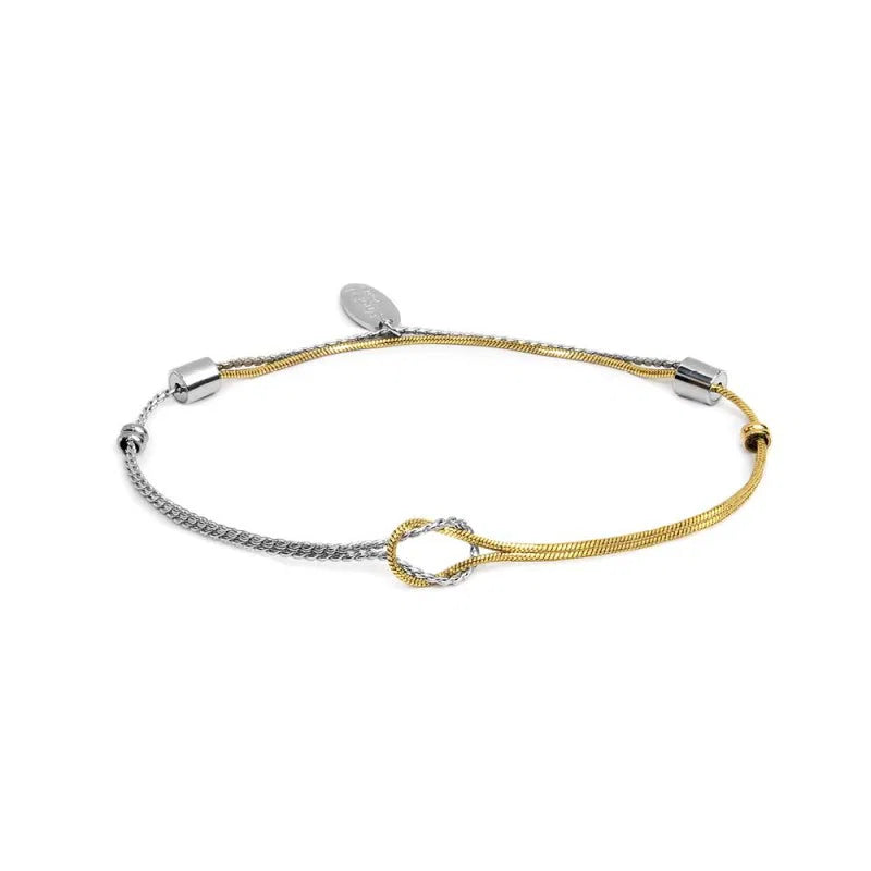 Marlù |Bracciale con nodo centrale catena snake e catena serpentine