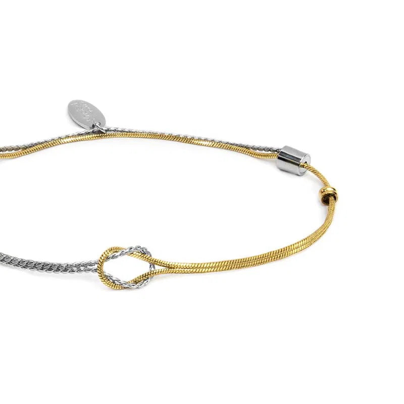 Marlù |Bracciale con nodo centrale catena snake e catena serpentine