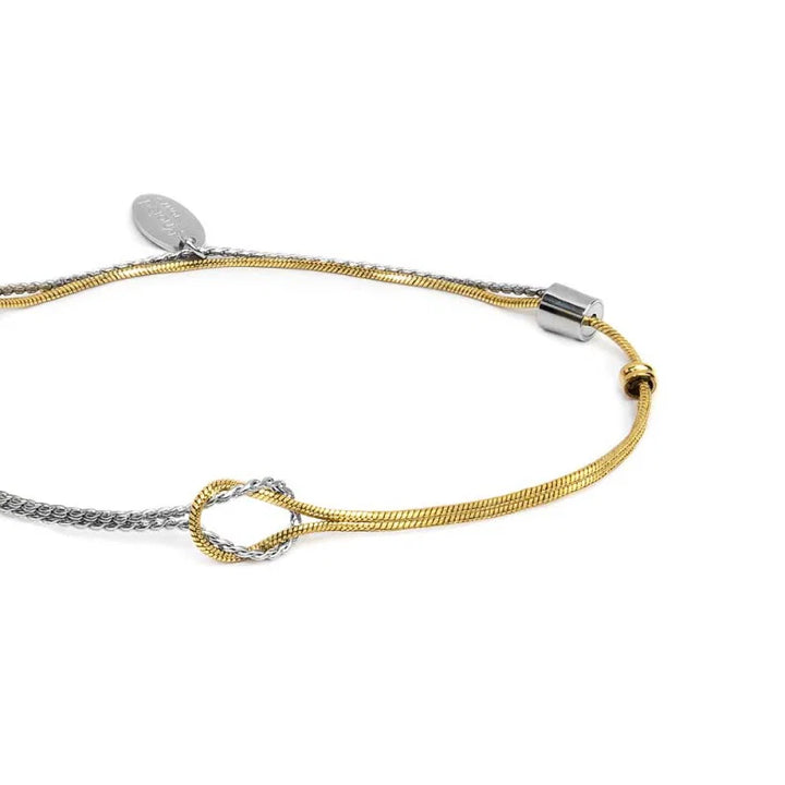 Marlù |Bracciale con nodo centrale catena snake e catena serpentine