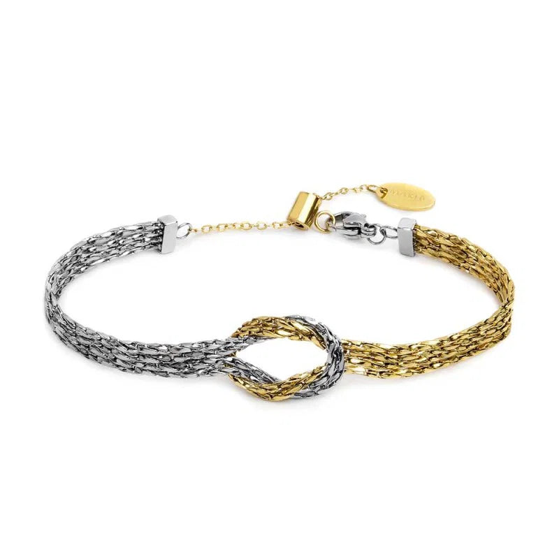 Marlù |Bracciale con nodo centrale catena snake quadrata ritorta