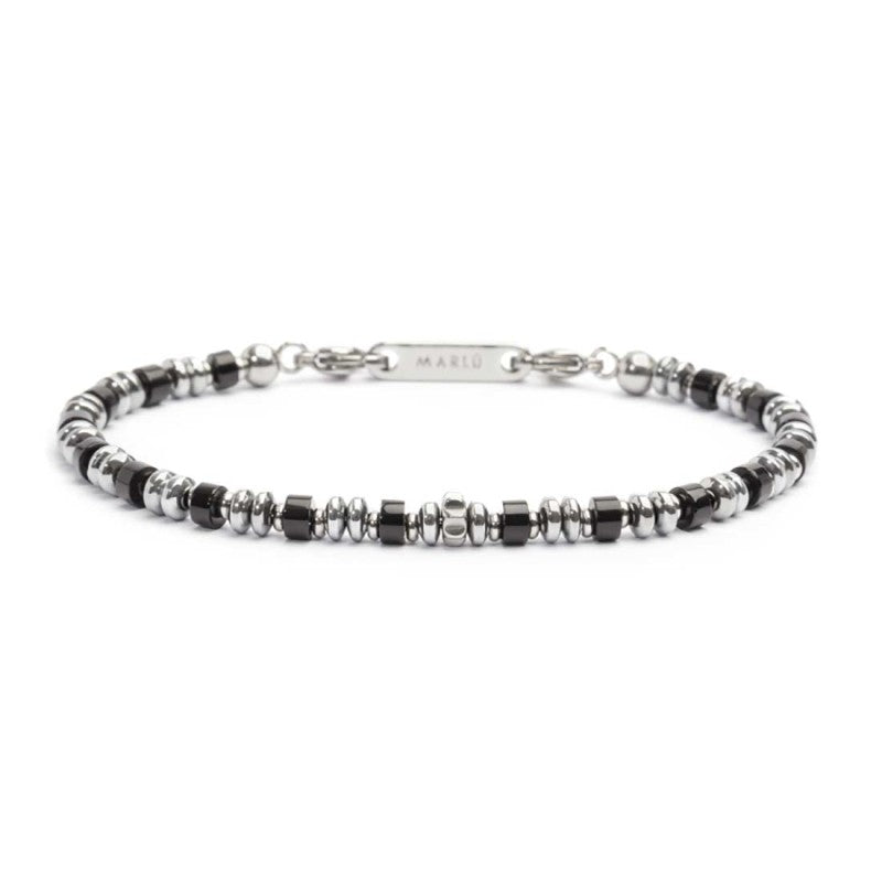 Marlù | Bracciale con rondelle in pietra ed elementi in ematite