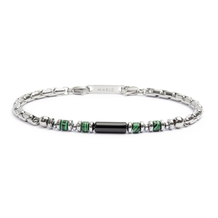 Marlù | Bracciale elementi in pietra ed elementi in ematite catena box