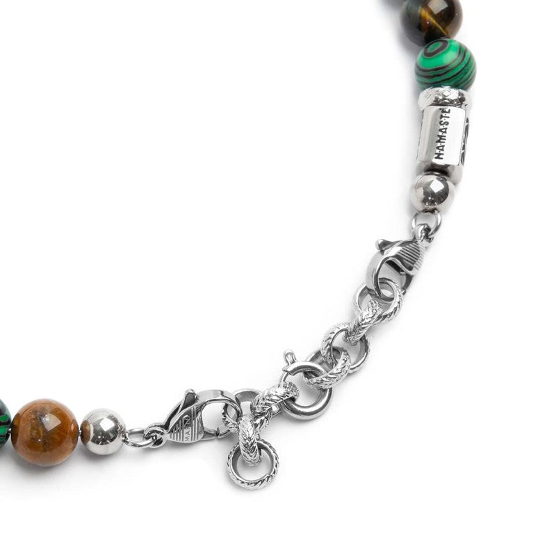 Marlù | Bracciale malachite e occhio di tigre 8mm