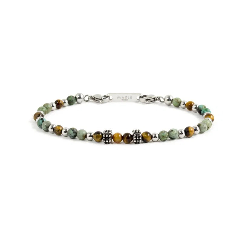 Marlù |Bracciale occhio di tigre e turchese africano