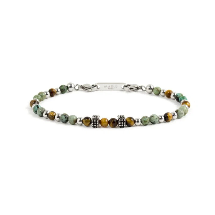 Marlù |Bracciale occhio di tigre e turchese africano