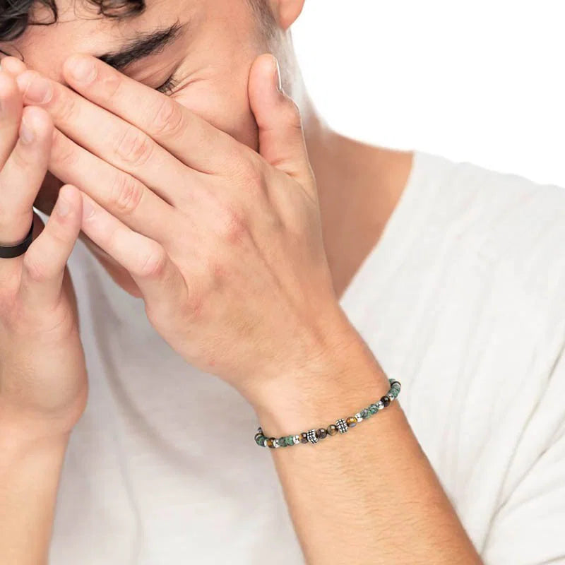 Marlù |Bracciale occhio di tigre e turchese africano