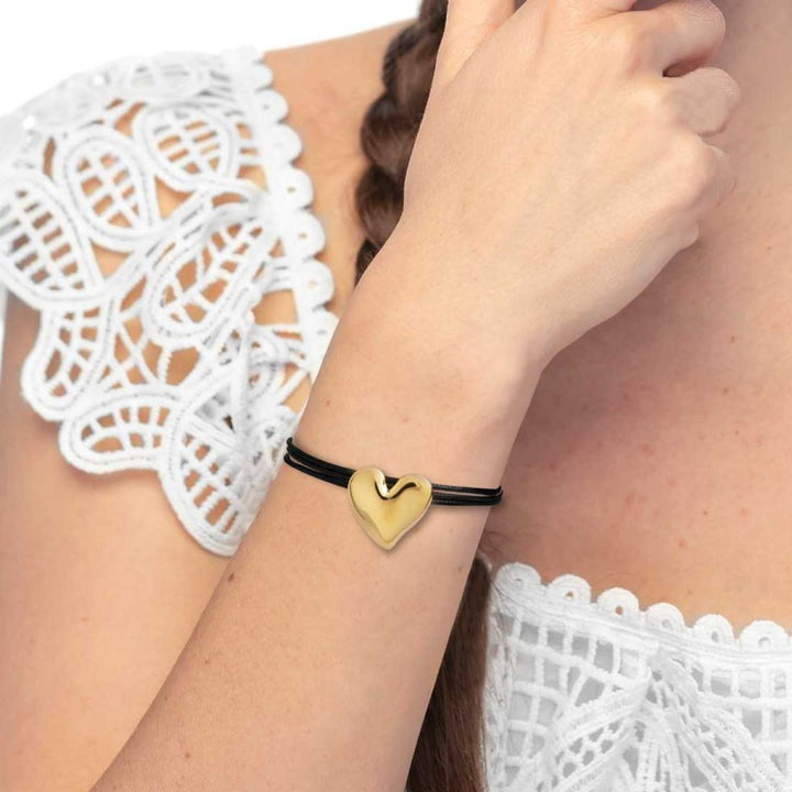 Marlù | Bracciale triplo filo con cordino cerato con cuore irregolare