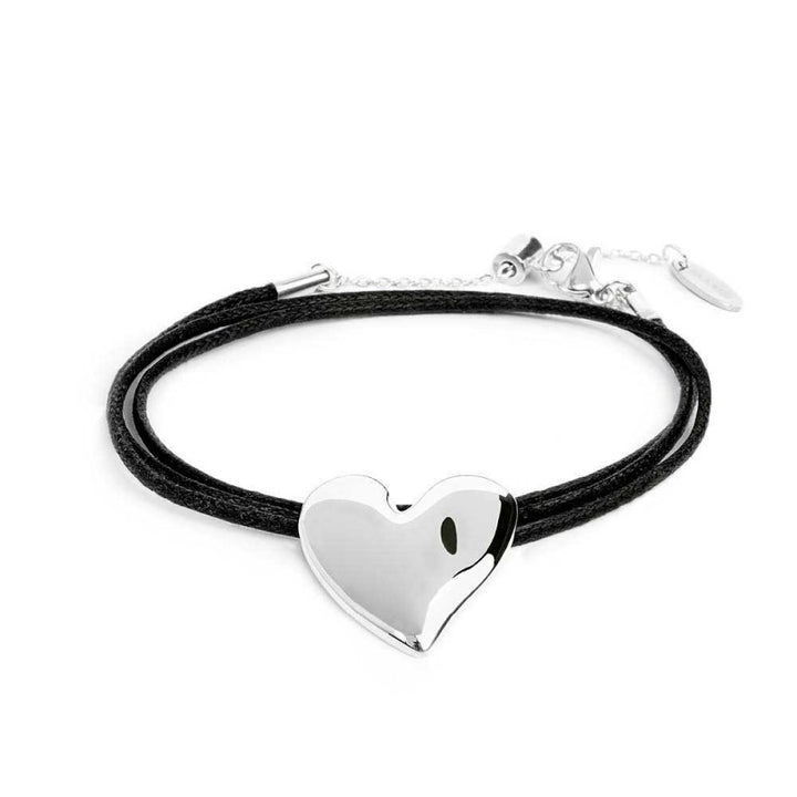 Marlù | Bracciale triplo filo con cordino cerato con cuore irregolare