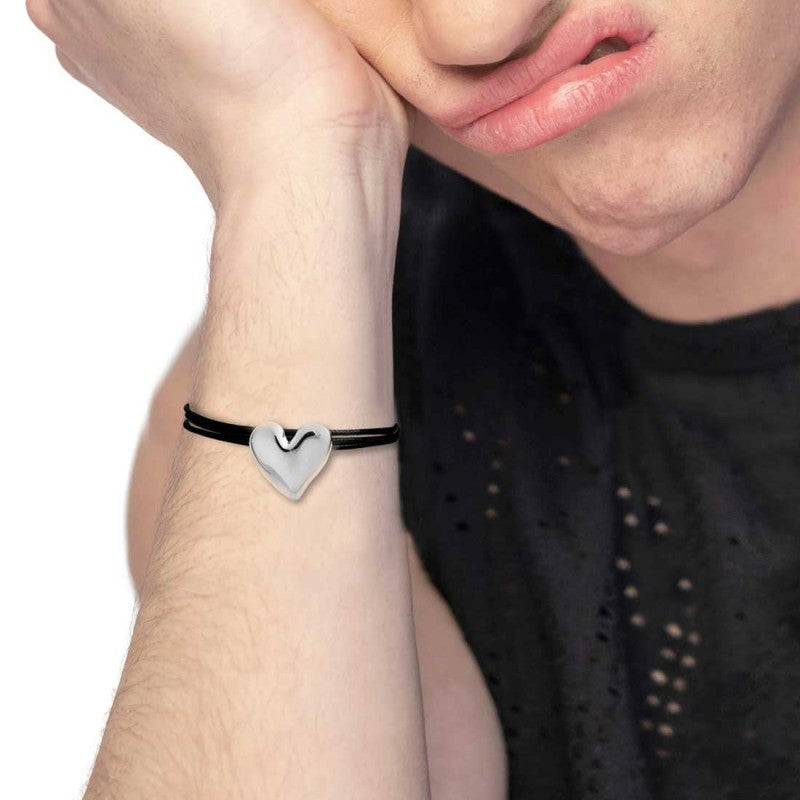 Marlù | Bracciale triplo filo con cordino cerato con cuore irregolare