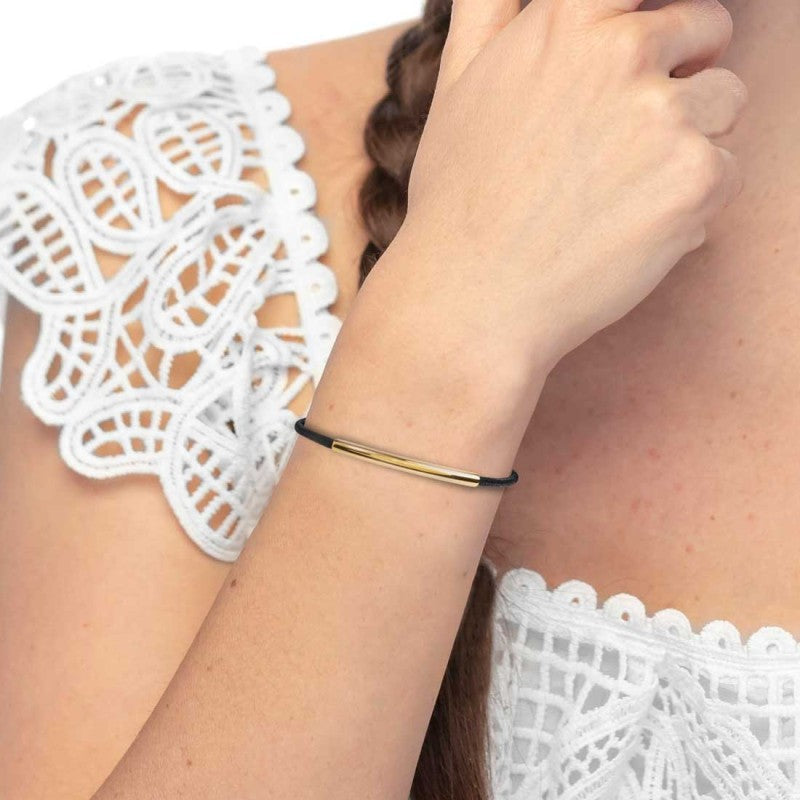 Marlù | Bracciale triplo filo con cordino cerato con tubolare centrale