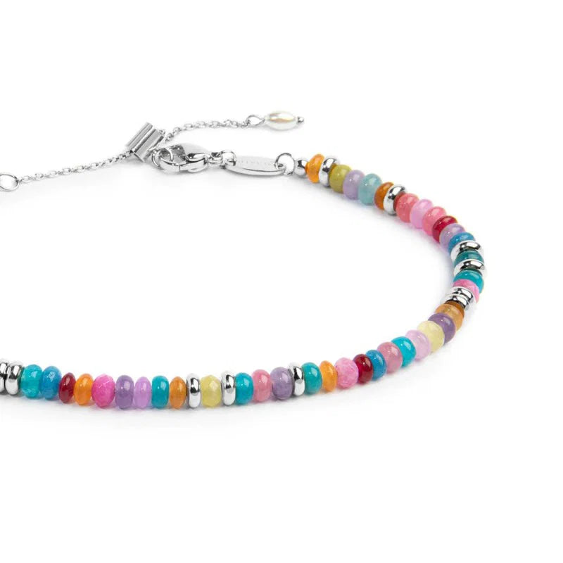 Marlù |Cavigliera con perle a ciambella in plastica colorate