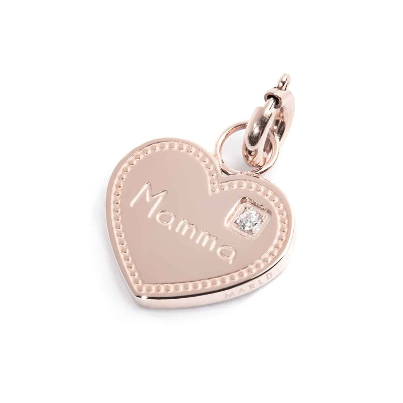 Marlù | Charm cuore mamma con zircone