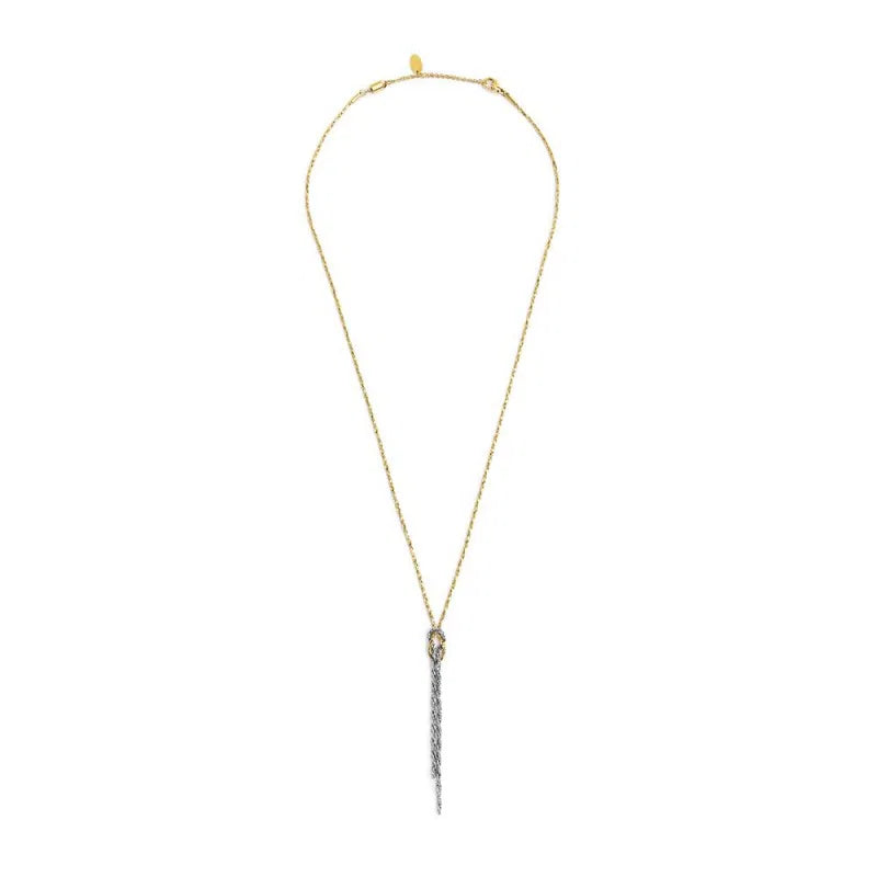 Marlù | Collana a Y con nodo catena snake e catena foxtail