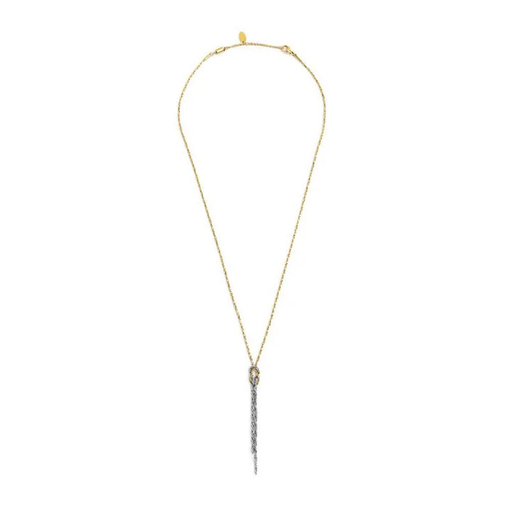 Marlù | Collana a Y con nodo catena snake e catena foxtail