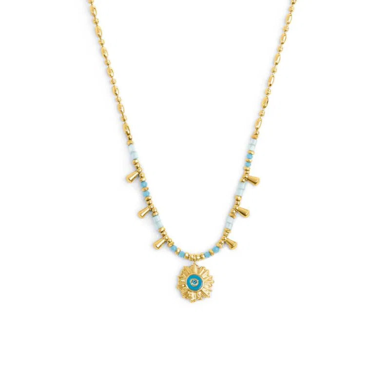 Marlù | Collana catena chicco di riso con sole pendente