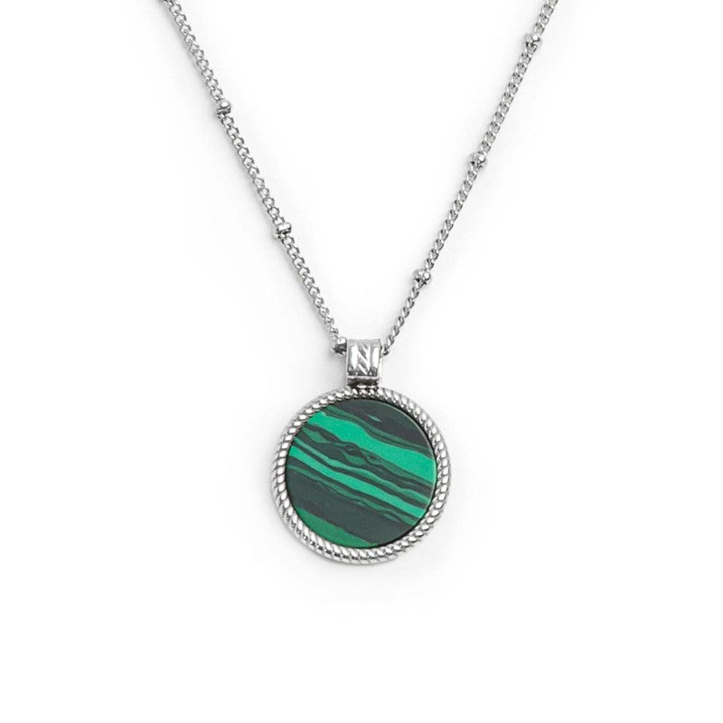 Marlù | Collana catena grumetta con piastrina tonda pendente