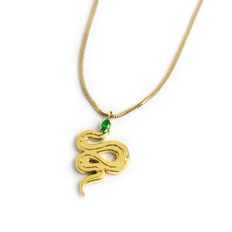 Marlù | Collana catena snake quadrata con serpente pendente