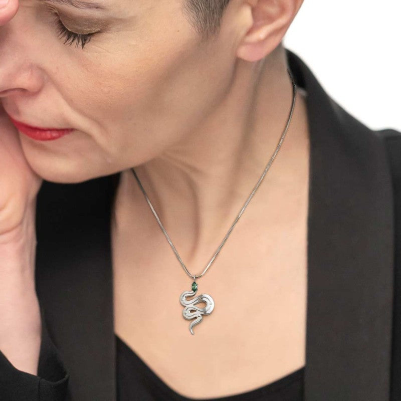 Marlù | Collana catena snake quadrata con serpente pendente