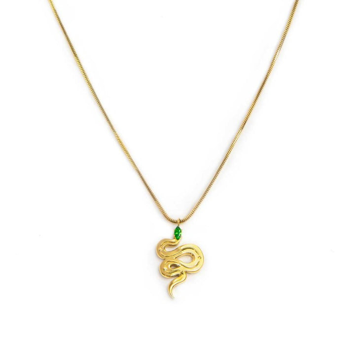 Marlù | Collana catena snake quadrata con serpente pendente