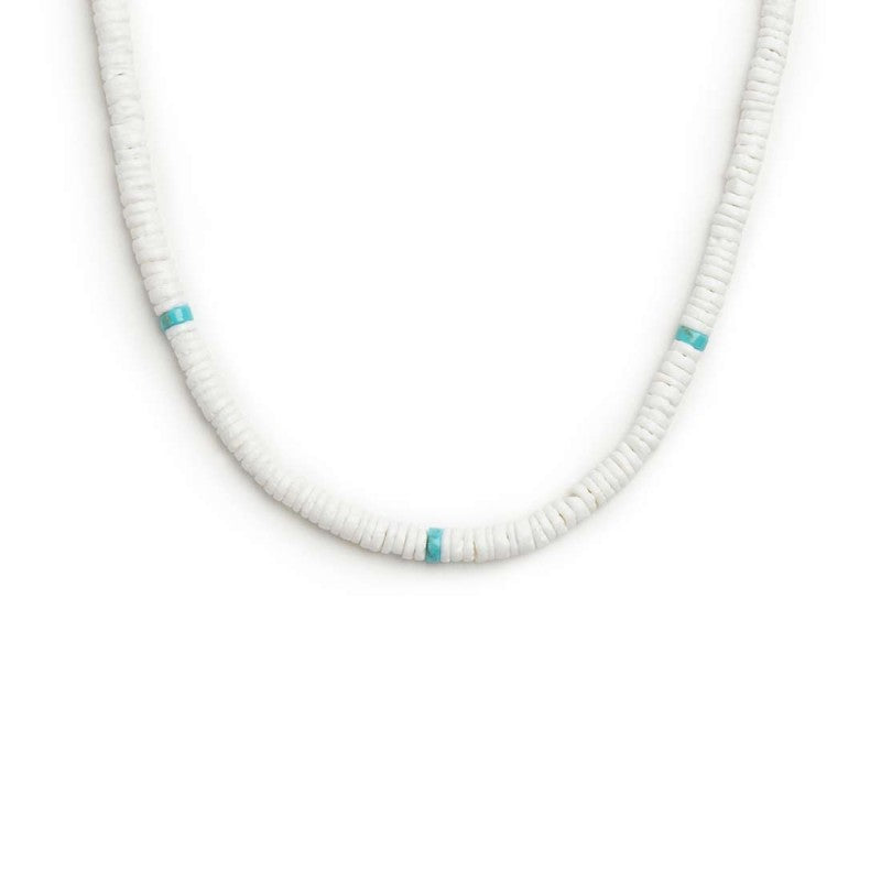 Marlù | Collana con dischetti conchiglie bianche e turchesi