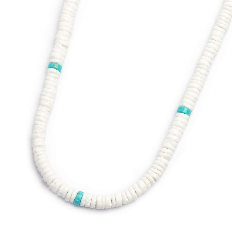 Marlù | Collana con dischetti conchiglie bianche e turchesi