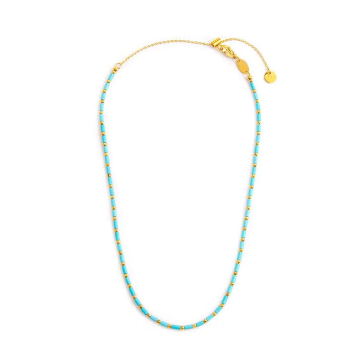 Marlù |Collana con perline a tubo turchesi ed ematite