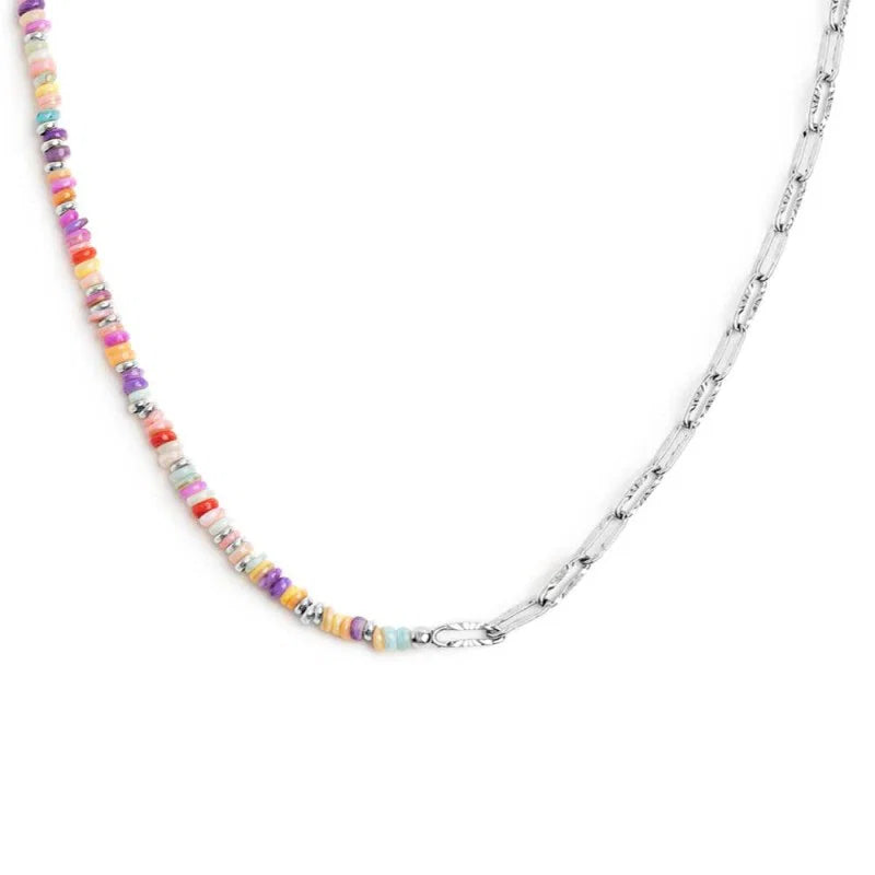 Marlù | Collana con perline colorate e catena a maglia larga