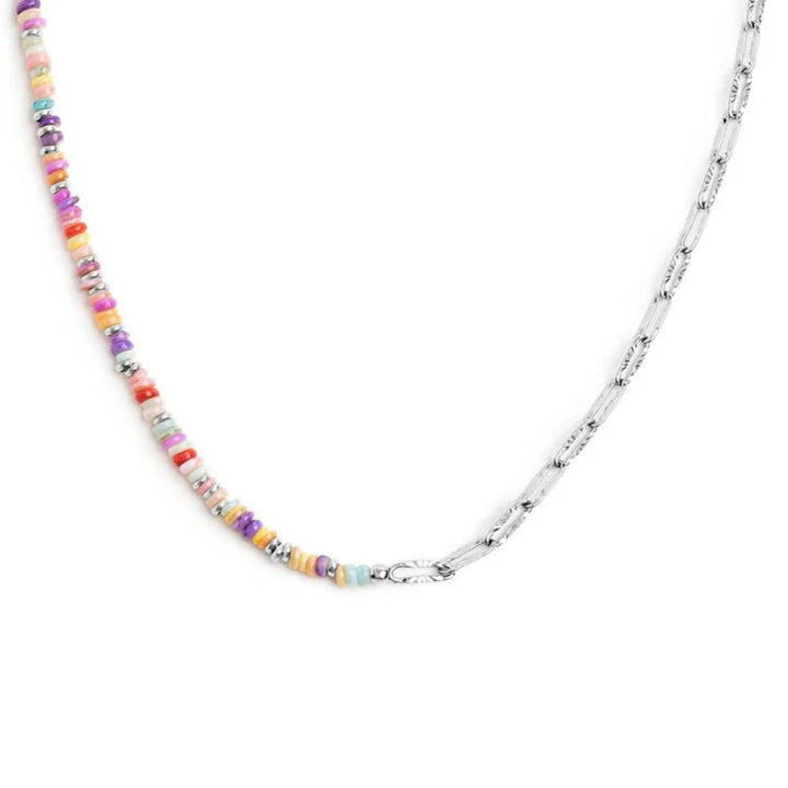 Marlù | Collana con perline colorate e catena a maglia larga