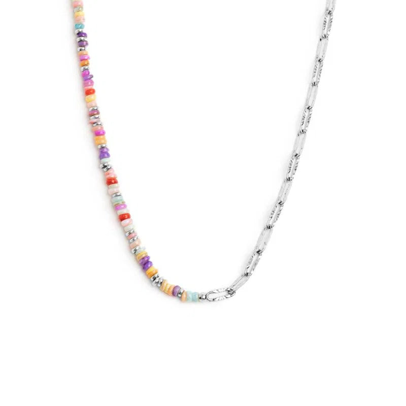 Marlù | Collana con perline colorate e catena a maglia larga