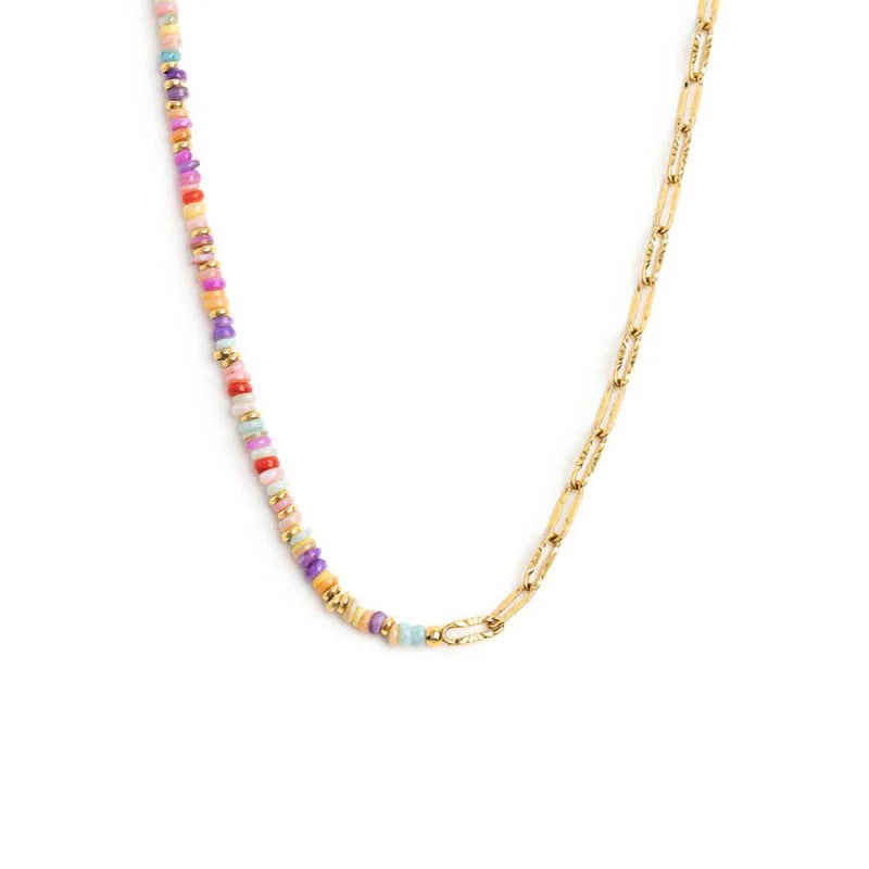 Marlù | Collana con perline colorate e catena a maglia larga