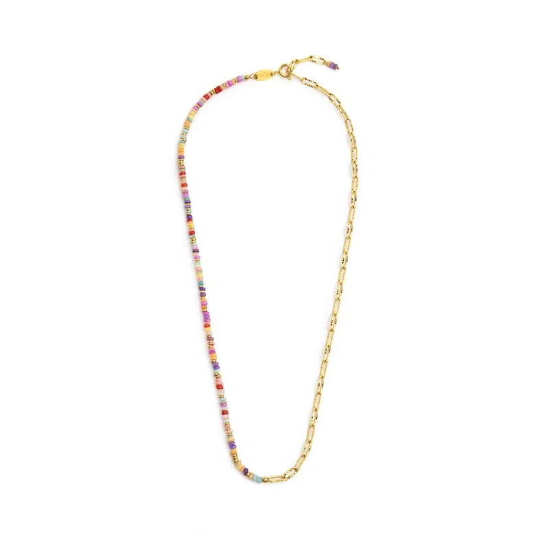 Marlù | Collana con perline colorate e catena a maglia larga