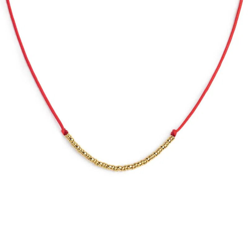 Marlù | Collana cordino con sfere e rondelle al centro